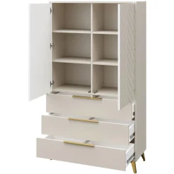 Garnero Arredamenti Set Mobili Soggiorno Completo-Set mobili soggiorno completo beige frontali serigrafati Miriam 2