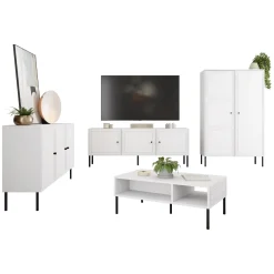 Garnero Arredamenti Set Mobili Soggiorno Completo-Set mobili soggiorno completo Stark 1 Bianco Opaco