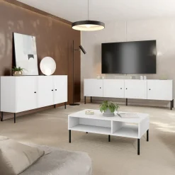 Garnero Arredamenti Set Mobili Soggiorno Completo-Set mobili soggiorno completo Stark 2 Bianco Opaco