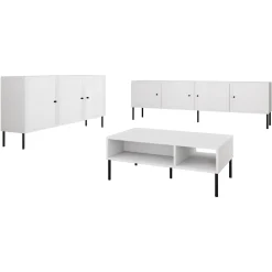 Garnero Arredamenti Set Mobili Soggiorno Completo-Set mobili soggiorno completo Stark 2 Bianco Opaco