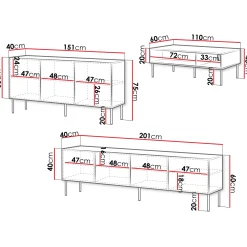 Garnero Arredamenti Set Mobili Soggiorno Completo-Set mobili soggiorno completo Stark 2 Bianco Opaco