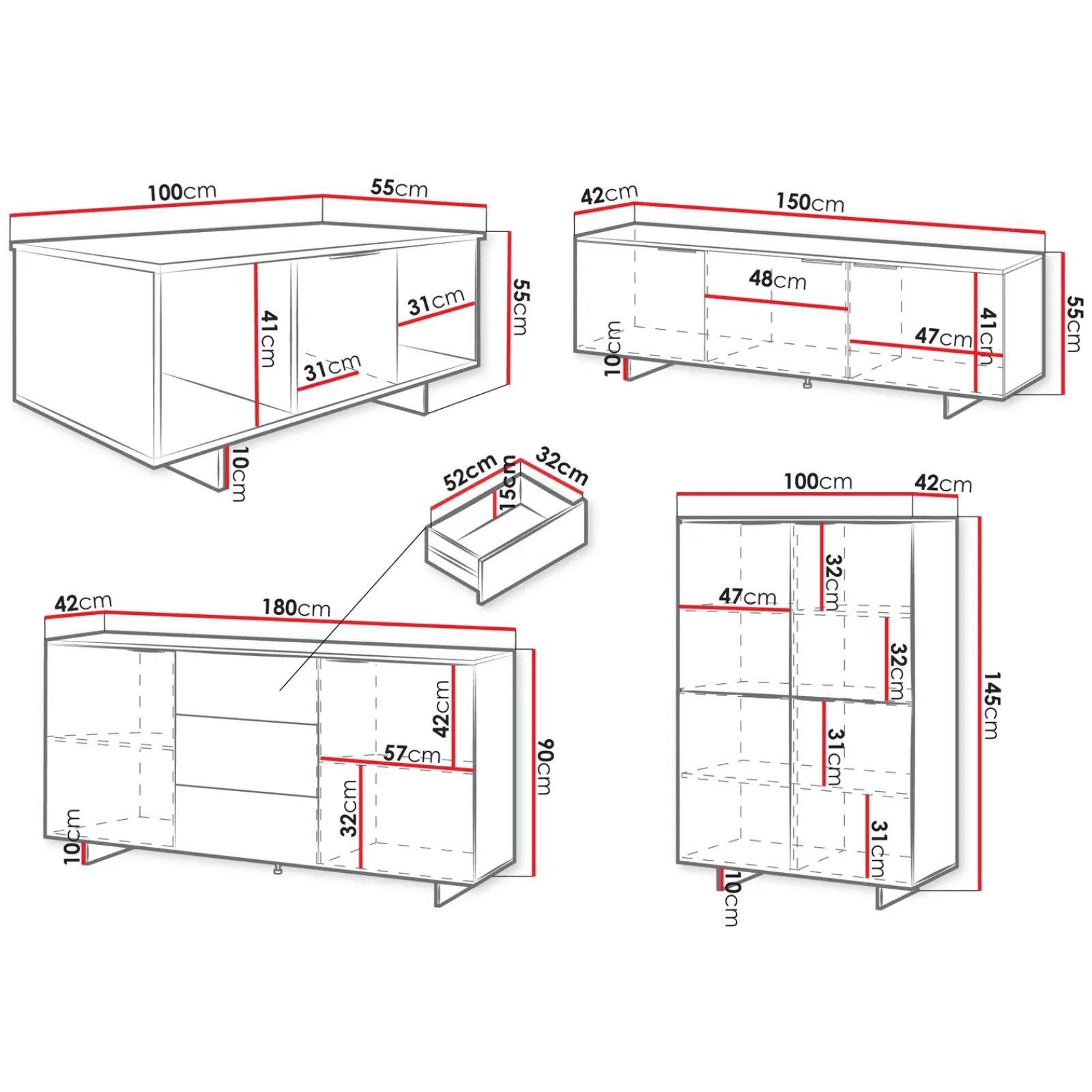 Garnero Arredamenti Set Mobili Soggiorno Completo-Set mobili soggiorno completo grigio Stone