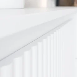 Garnero Arredamenti Set Mobili Soggiorno Completo-Set mobili soggiorno completo design cannettato bianco Strike 2 Bianco Opaco