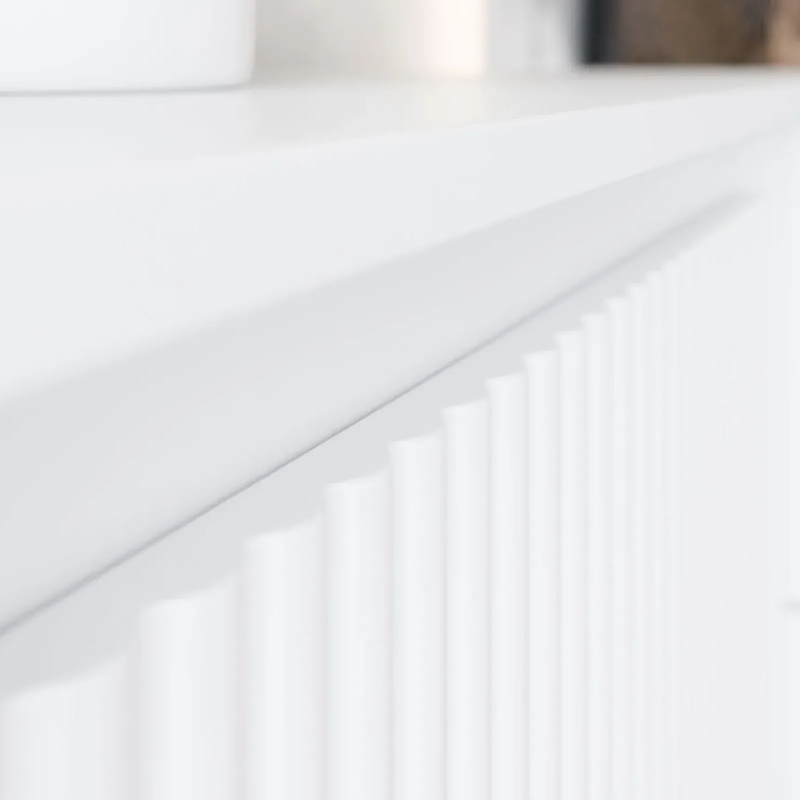 Garnero Arredamenti Set Mobili Soggiorno Completo-Set mobili soggiorno completo design cannettato bianco Strike 2 Bianco Opaco