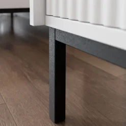 Garnero Arredamenti Set Mobili Soggiorno Completo-Set mobili soggiorno completo design cannettato bianco Strike 2 Bianco Opaco