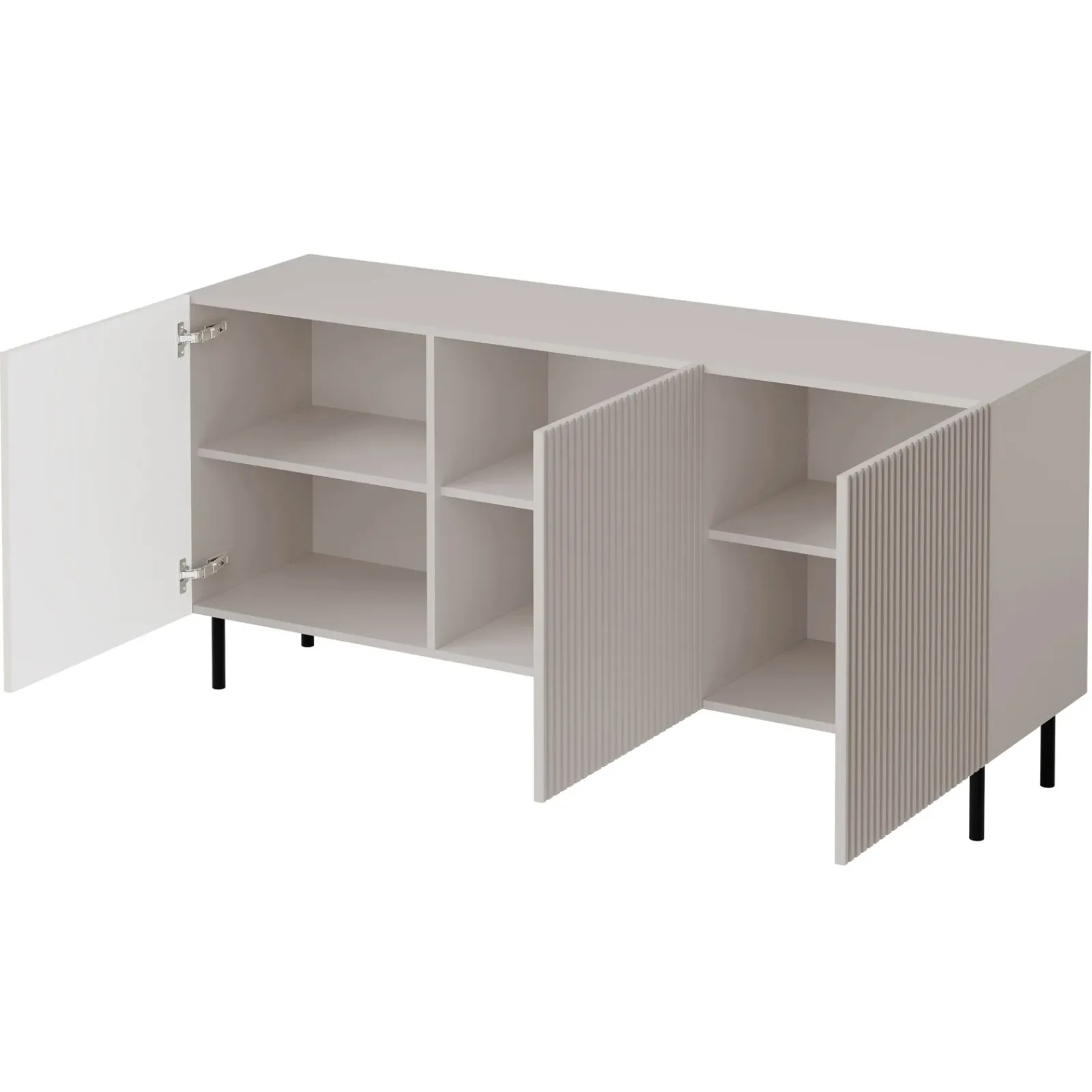 Garnero Arredamenti Set Mobili Soggiorno Completo-Set mobili soggiorno completo con frontali cannettati beige Ziggy 1