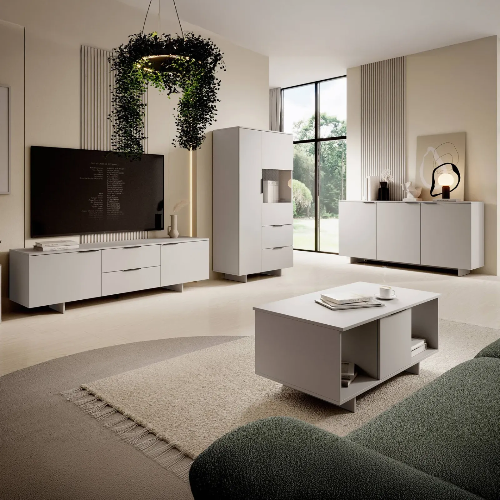 Garnero Arredamenti Set Mobili Soggiorno Completo-Set mobili soggiorno completo grigio Stone 2