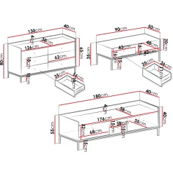 Garnero Arredamenti Set Mobili Soggiorno Completo-Set mobili soggiorno completo design moderno bianco Pollon