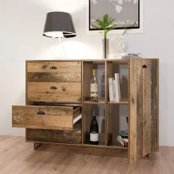 Garnero Arredamenti Set Mobili Soggiorno Completo-Set mobili soggiorno completo industrial legno vecchio antico West Gihome®