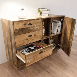 Garnero Arredamenti Set Mobili Soggiorno Completo-Set mobili soggiorno completo industrial legno vecchio antico West Gihome®