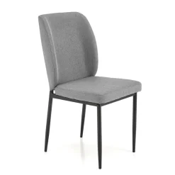 Garnero Arredamenti Set Tavolo Con Sedie|Tavoli Da Pranzo-Set tavolo 110/170cm + 4 sedie imbottite grigio nero Albani