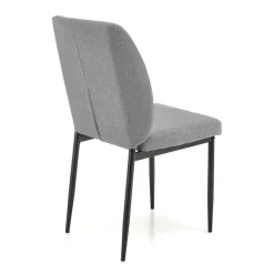 Garnero Arredamenti Set Tavolo Con Sedie|Tavoli Da Pranzo-Set tavolo 110/170cm + 4 sedie imbottite grigio nero Albani