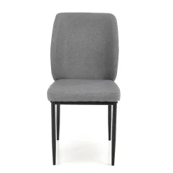 Garnero Arredamenti Set Tavolo Con Sedie|Tavoli Da Pranzo-Set tavolo 110/170cm + 4 sedie imbottite grigio nero Albani