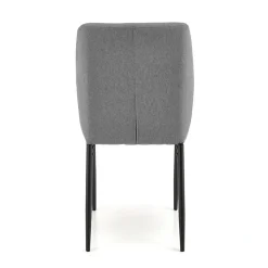 Garnero Arredamenti Set Tavolo Con Sedie|Tavoli Da Pranzo-Set tavolo 110/170cm + 4 sedie imbottite grigio nero Albani