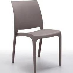 Garnero Arredamenti Set Tavolo E Sedie Da Giardino-Set tavolo da giardino esterno dehors con vetro 150x90 cm bianco + 6 sedie grigio tortora Ivy Bianco - Tortora