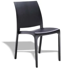 Garnero Arredamenti Set Tavolo E Sedie Da Giardino-Set tavolo da giardino esterno dehors con vetro 150x90 cm bianco + 6 sedie nero Ivy Bianco - Nero