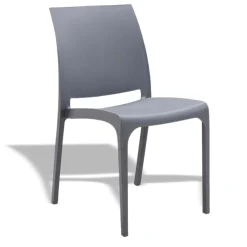 Garnero Arredamenti Set Tavolo E Sedie Da Giardino-Set tavolo da giardino esterno dehors con vetro 150x90 cm bianco + 6 sedie grigio Ivy Bianco - Grigio