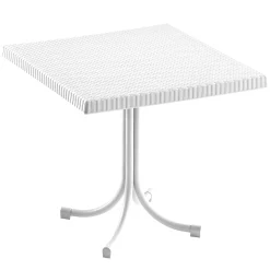 Garnero Arredamenti Set Tavolo E Sedie Da Giardino-Set tavolo 80x80cm + 2 sedie da giardino polipropilene Blossom Bianco