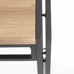 Garnero Arredamenti Set Tavolo Con Sedie|Tavoli Da Pranzo-Set tavolo 140x80cm + 6 sedie moderno acciaio rovere Zamora