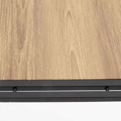 Garnero Arredamenti Set Tavolo Con Sedie|Tavoli Da Pranzo-Set tavolo 140x80cm + 6 sedie moderno acciaio rovere Zamora