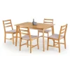 Garnero Arredamenti Set Tavolo Con Sedie|Tavoli Da Pranzo-Set tavolo 120x80cm + 4 sedie moderno rovere cappuccino Arona