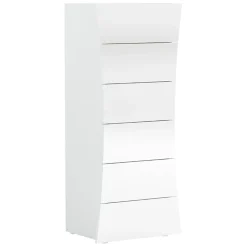Garnero Arredamenti Comò Cameretta|Comò-Settimino 50x122h cm 6 cassetti moderno bianco lucido Neve