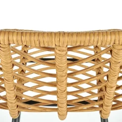 Garnero Arredamenti Sedie Da Giardino|Sgabelli-Sgabello alto 100 cm in rattan metallo nero Fresh