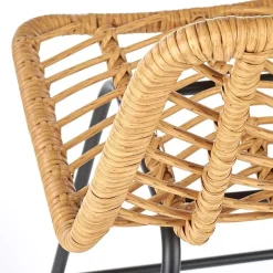 Garnero Arredamenti Sedie Da Giardino|Sgabelli-Sgabello alto 100 cm in rattan metallo nero Fresh