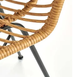 Garnero Arredamenti Sedie Da Giardino|Sgabelli-Sgabello alto 100 cm in rattan metallo nero Fresh