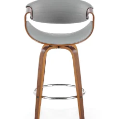 Garnero Arredamenti Sgabelli-Sgabello alto da bar in ecopelle moderno noce grigio Ruby Noce - Grigio