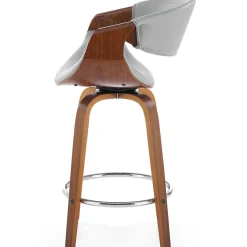 Garnero Arredamenti Sgabelli-Sgabello alto da bar in ecopelle moderno noce grigio Ruby Noce - Grigio