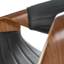 Garnero Arredamenti Sgabelli-Sgabello alto da bar in ecopelle moderno noce nero Ruby Noce - Nero