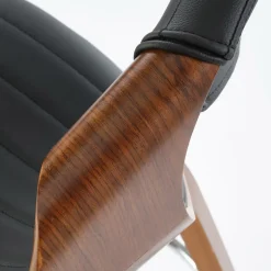 Garnero Arredamenti Sgabelli-Sgabello alto da bar in ecopelle moderno noce nero Ruby Noce - Nero