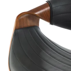 Garnero Arredamenti Sgabelli-Sgabello alto da bar in ecopelle moderno noce nero Ruby Noce - Nero