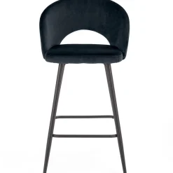 Garnero Arredamenti Sgabelli-Sgabello alto moderno da bar in velluto Fober Nero