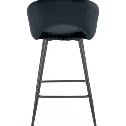 Garnero Arredamenti Sgabelli-Sgabello alto moderno da bar in velluto Fober Nero