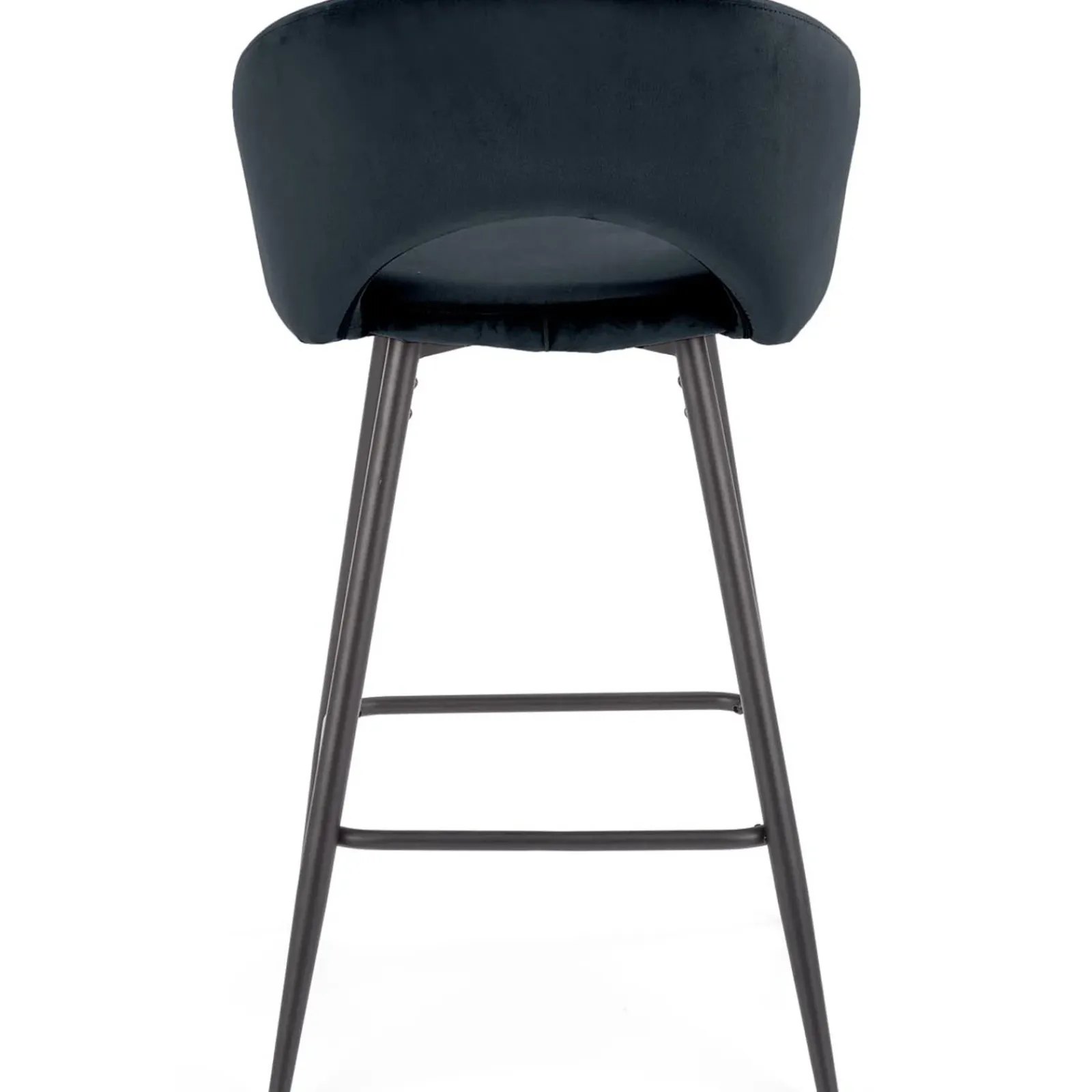Garnero Arredamenti Sgabelli-Sgabello alto moderno da bar in velluto Fober Nero