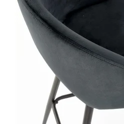 Garnero Arredamenti Sgabelli-Sgabello alto moderno da bar in velluto Fober Nero