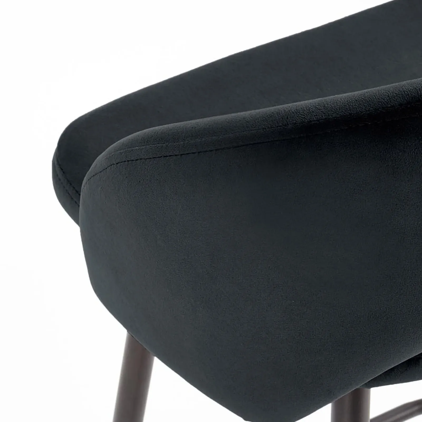 Garnero Arredamenti Sgabelli-Sgabello alto moderno da bar in velluto Fober Nero