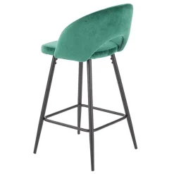 Garnero Arredamenti Sgabelli-Sgabello alto moderno da bar in velluto nero Fober Verde