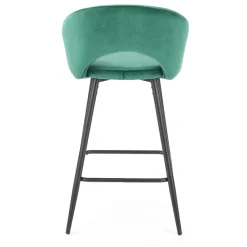 Garnero Arredamenti Sgabelli-Sgabello alto moderno da bar in velluto nero Fober Verde