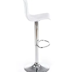 Garnero Arredamenti Sgabelli-Sgabello alto regolabile design moderno bianco acciaio cromato Oliver
