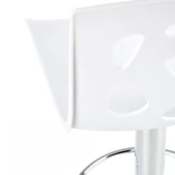 Garnero Arredamenti Sgabelli-Sgabello alto regolabile design moderno bianco acciaio cromato Oliver