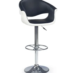 Garnero Arredamenti Sgabelli-Sgabello alto regolabile moderno in ecopelle nero bianco Daisy