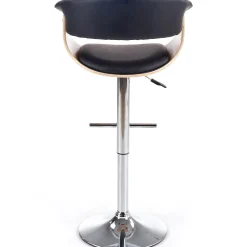 Garnero Arredamenti Sgabelli-Sgabello alto regolabile in ecopelle nero rovere Lucy