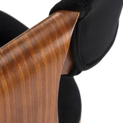 Garnero Arredamenti Sgabelli-Sgabello alto regolabile in velluto nero rovere Wiston