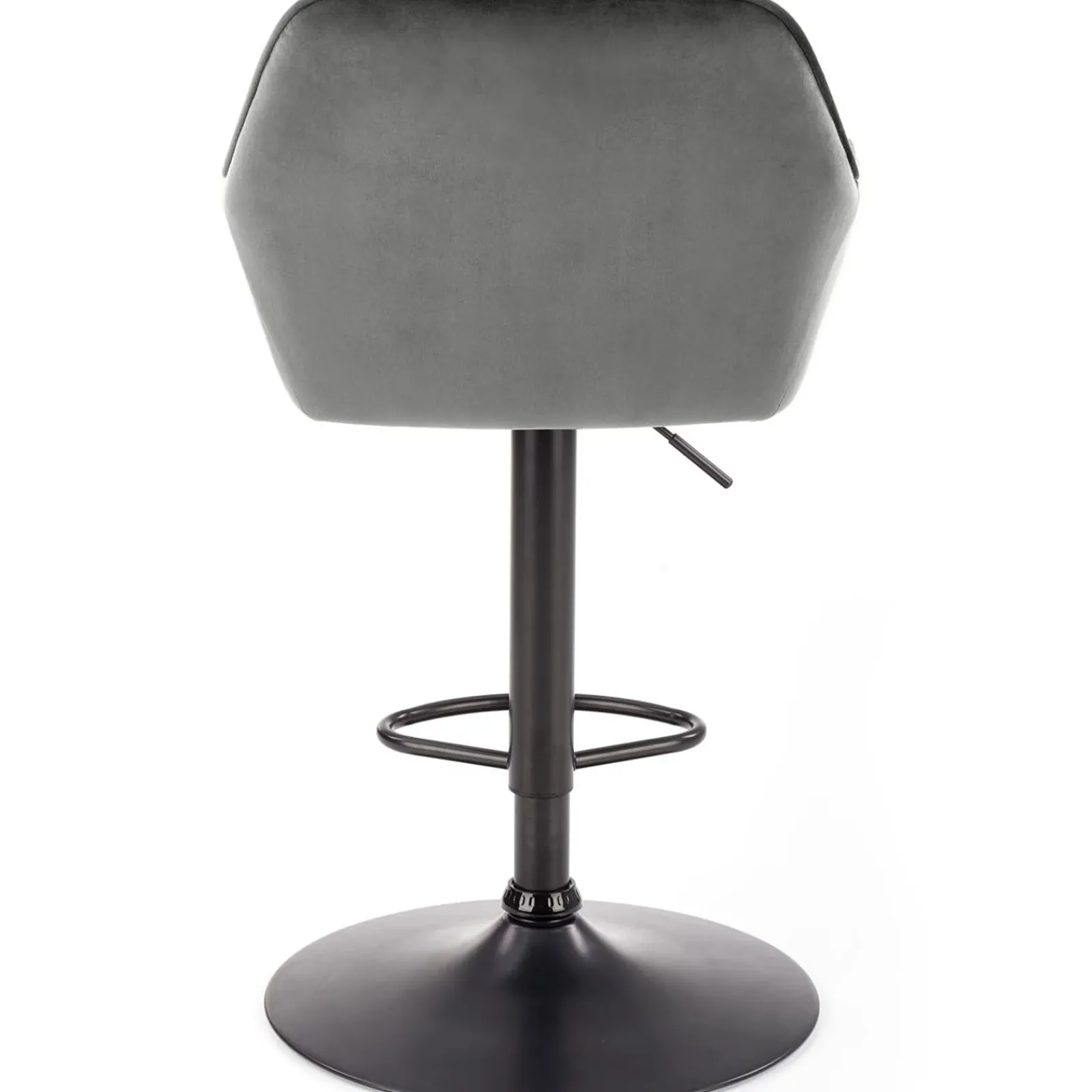 Garnero Arredamenti Sgabelli-Sgabello alto regolabile con braccioli in velluto nero Arsel Grigio