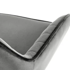 Garnero Arredamenti Sgabelli-Sgabello alto regolabile con braccioli in velluto nero Arsel Grigio