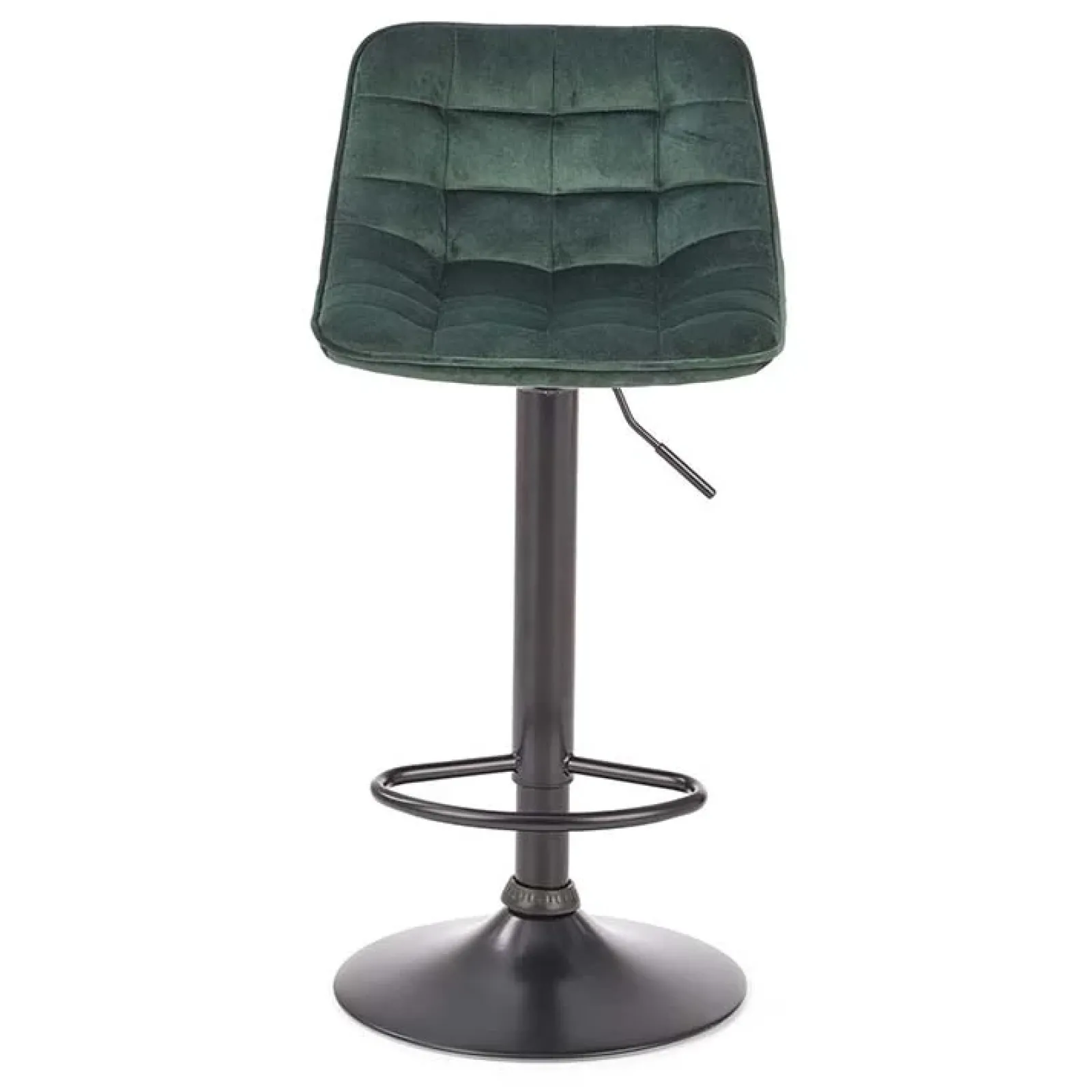 Garnero Arredamenti Sgabelli-Sgabello imbottito regolabile in velluto nero Fost Verde