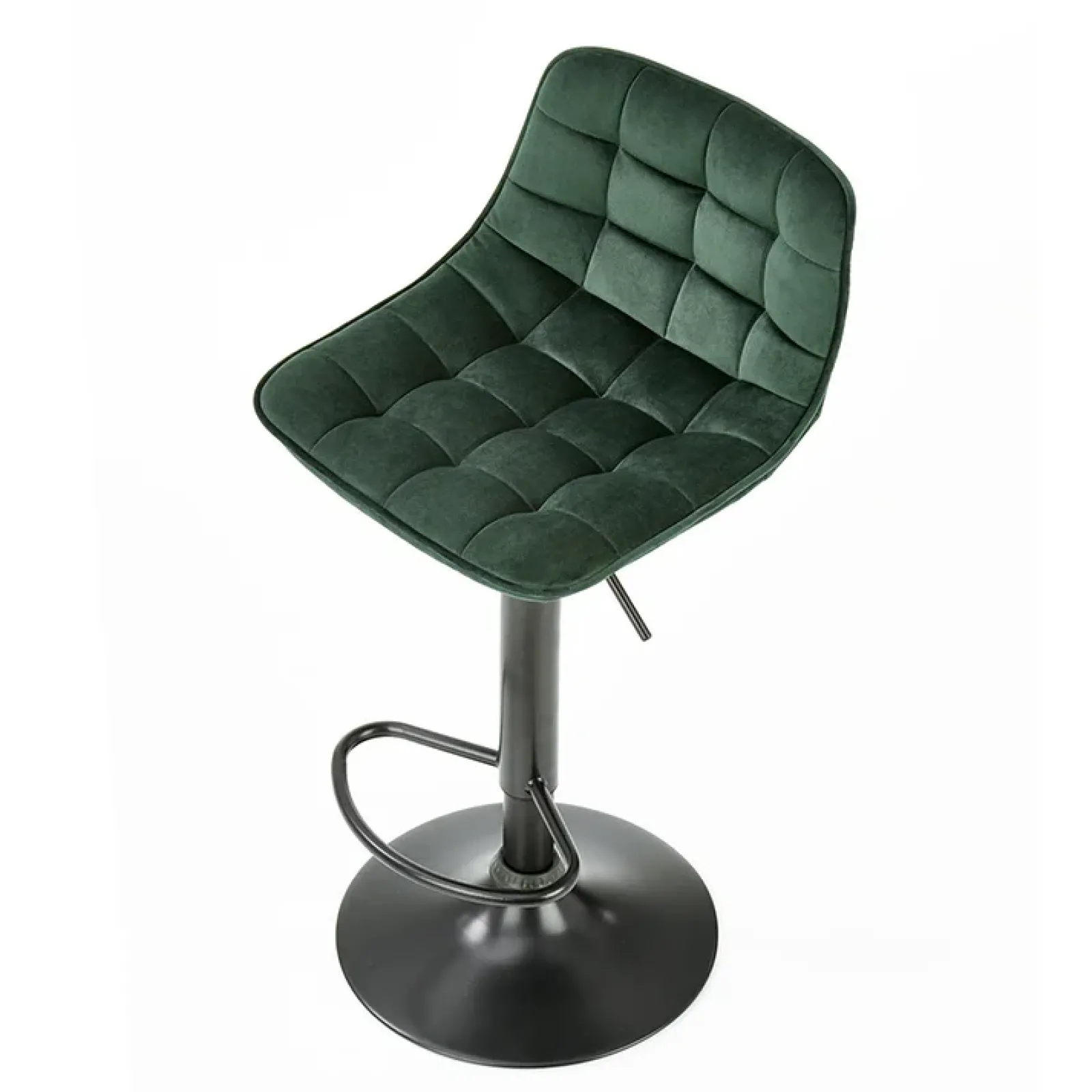 Garnero Arredamenti Sgabelli-Sgabello imbottito regolabile in velluto nero Fost Verde